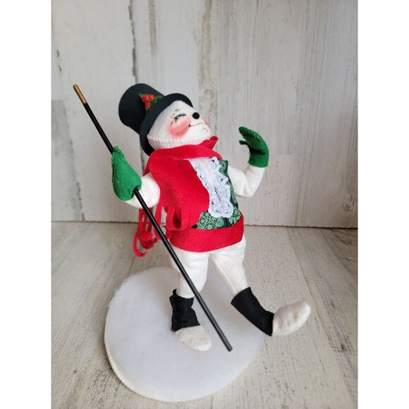 Annalee top hat snowman cane vintage plush home decor - Picture 2 of 7
